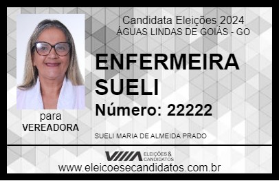 Candidato ENFERMEIRA SUELI 2024 - ÁGUAS LINDAS DE GOIÁS - Eleições