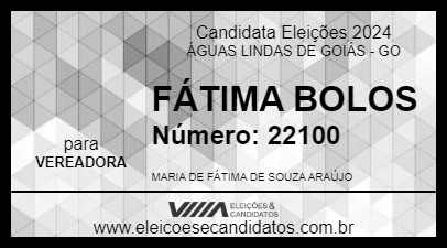 Candidato FÁTIMA BOLOS 2024 - ÁGUAS LINDAS DE GOIÁS - Eleições