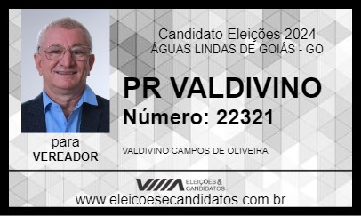 Candidato PR VALDIVINO 2024 - ÁGUAS LINDAS DE GOIÁS - Eleições