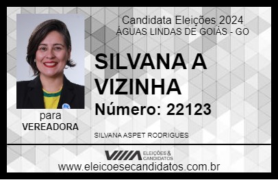 Candidato SILVANA A VIZINHA 2024 - ÁGUAS LINDAS DE GOIÁS - Eleições