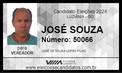 Candidato JOSÉ SOUZA 2024 - LUZIÂNIA - Eleições