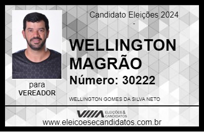 Candidato WELLINGTON MAGRÃO 2024 - NIQUELÂNDIA - Eleições