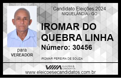 Candidato IROMAR DO QUEBRA LINHA 2024 - NIQUELÂNDIA - Eleições