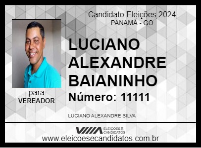 Candidato LUCIANO ALEXANDRE BAIANINHO 2024 - PANAMÁ - Eleições