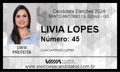 Candidato LIVIA LOPES  2024 - SANTO ANTÔNIO DE GOIÁS - Eleições