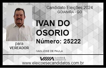 Candidato IVAN DO OSORIO 2024 - GOIANIRA - Eleições