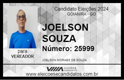 Candidato JOELSON SOUZA 2024 - GOIANIRA - Eleições