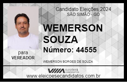 Candidato WEMERSON SOUZA 2024 - SÃO SIMÃO - Eleições