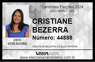 Candidato CRISTIANE BEZERRA 2024 - SÃO SIMÃO - Eleições