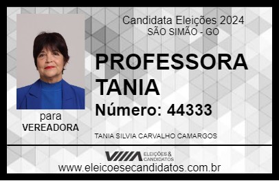 Candidato PROFESSORA TANIA 2024 - SÃO SIMÃO - Eleições