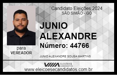 Candidato JUNIO ALEXANDRE 2024 - SÃO SIMÃO - Eleições