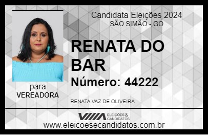 Candidato RENATA DO BAR 2024 - SÃO SIMÃO - Eleições