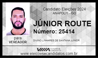 Candidato JÚNIOR ROUTE 2024 - ANÁPOLIS - Eleições