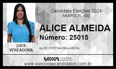 Candidato ALICE ALMEIDA 2024 - ANÁPOLIS - Eleições