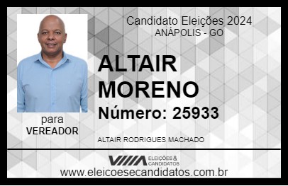 Candidato ALTAIR MORENO 2024 - ANÁPOLIS - Eleições