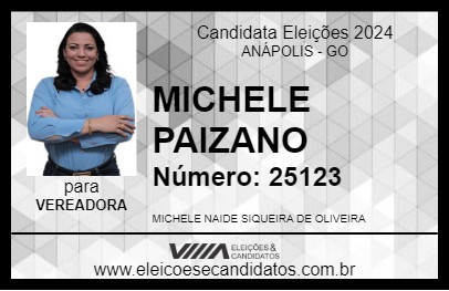 Candidato MICHELE PAIZANO 2024 - ANÁPOLIS - Eleições