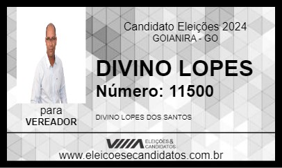 Candidato DIVINO LOPES 2024 - GOIANIRA - Eleições