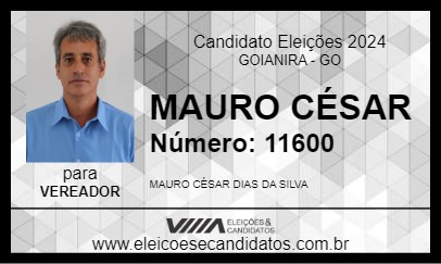 Candidato MAURO CÉSAR 2024 - GOIANIRA - Eleições