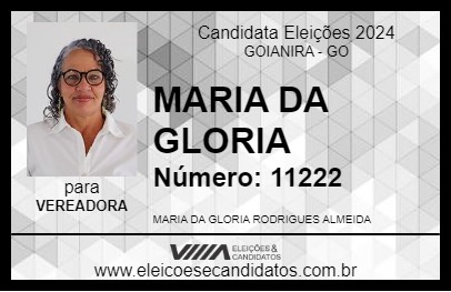 Candidato MARIA DA GLORIA 2024 - GOIANIRA - Eleições