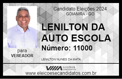 Candidato LENILTON DA AUTO ESCOLA 2024 - GOIANIRA - Eleições