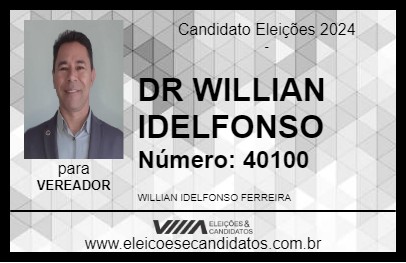 Candidato DR WILLIAN IDELFONSO 2024 - ÁGUAS LINDAS DE GOIÁS - Eleições