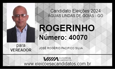 Candidato ROGERINHO 2024 - ÁGUAS LINDAS DE GOIÁS - Eleições