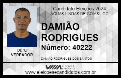 Candidato DAMIÃO RODRIGUES 2024 - ÁGUAS LINDAS DE GOIÁS - Eleições