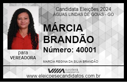 Candidato MÁRCIA BRANDÃO 2024 - ÁGUAS LINDAS DE GOIÁS - Eleições