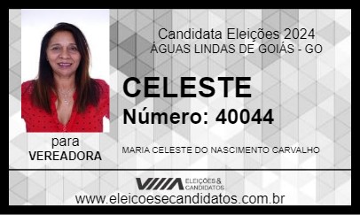 Candidato CELESTE 2024 - ÁGUAS LINDAS DE GOIÁS - Eleições