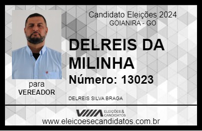 Candidato DELREIS DA MILINHA 2024 - GOIANIRA - Eleições