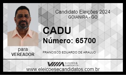 Candidato CADU 2024 - GOIANIRA - Eleições