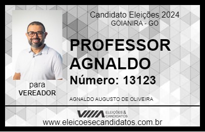 Candidato PROFESSOR AGNALDO 2024 - GOIANIRA - Eleições