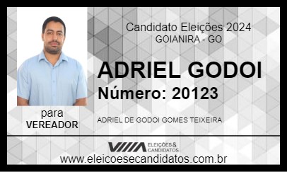 Candidato ADRIEL GODOI 2024 - GOIANIRA - Eleições