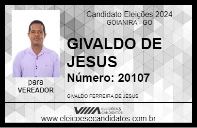 Candidato GIVALDO DE JESUS 2024 - GOIANIRA - Eleições