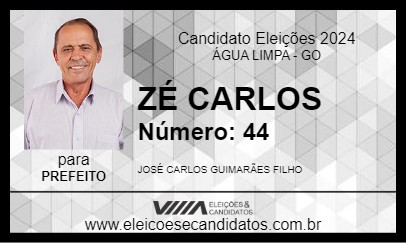 Candidato ZÉ CARLOS 2024 - ÁGUA LIMPA - Eleições