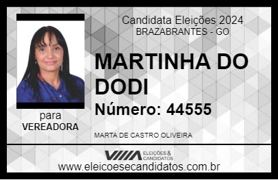 Candidato MARTINHA DO DODI 2024 - BRAZABRANTES - Eleições