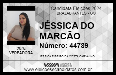 Candidato JÉSSICA DO MARCÃO 2024 - BRAZABRANTES - Eleições