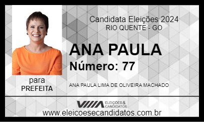 Candidato ANA PAULA 2024 - RIO QUENTE - Eleições