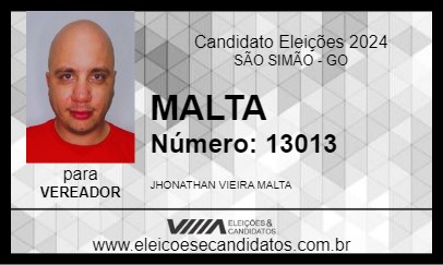 Candidato MALTA 2024 - SÃO SIMÃO - Eleições