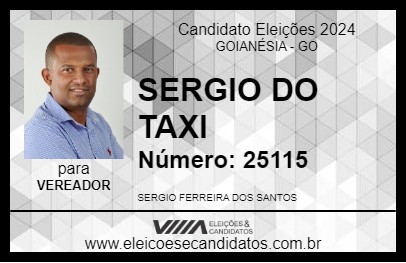 Candidato SERGIO DO TAXI 2024 - GOIANÉSIA - Eleições