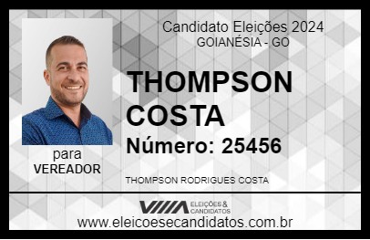 Candidato THOMPSON COSTA 2024 - GOIANÉSIA - Eleições