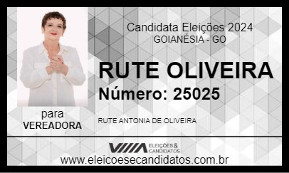 Candidato RUTE OLIVEIRA 2024 - GOIANÉSIA - Eleições