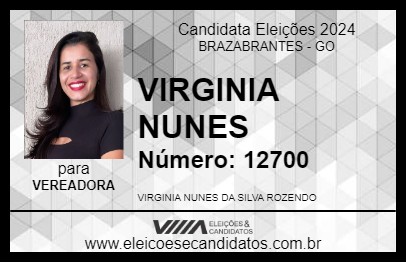 Candidato VIRGINIA NUNES 2024 - BRAZABRANTES - Eleições