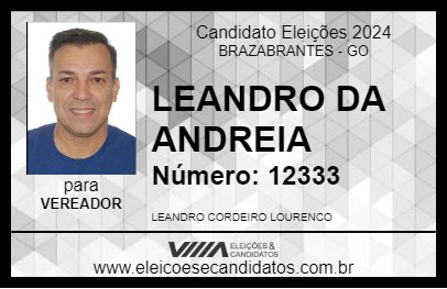 Candidato LEANDRO DA ANDREIA 2024 - BRAZABRANTES - Eleições