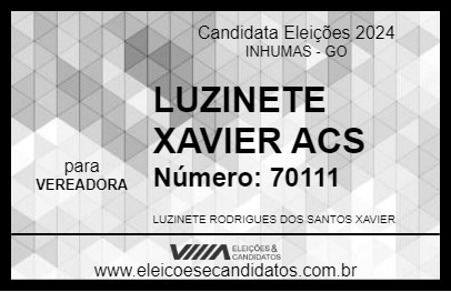 Candidato LUZINETE XAVIER ACS 2024 - INHUMAS - Eleições