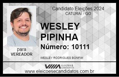 Candidato WESLEY PIPINHA 2024 - CATURAÍ - Eleições