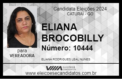 Candidato ELIANA BROCOBILLY 2024 - CATURAÍ - Eleições