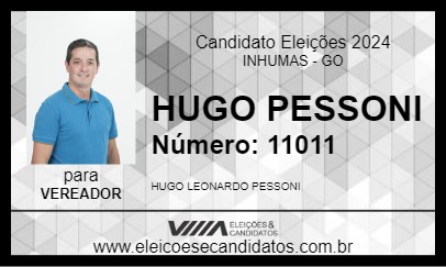 Candidato HUGO PESSONI 2024 - INHUMAS - Eleições