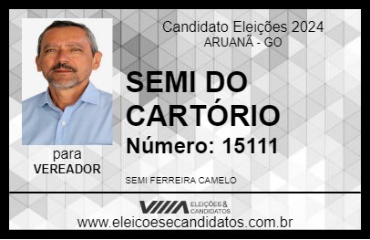 Candidato SEMI DO CARTÓRIO 2024 - ARUANÃ - Eleições