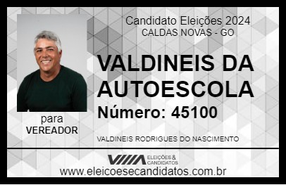 Candidato VALDINEIS DA AUTOESCOLA 2024 - CALDAS NOVAS - Eleições